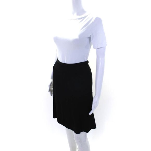 Moschino Cheap & Chic Womens Side Zip Lace Trim A Line Skirt Black Size 10 - Picture 2 of 6